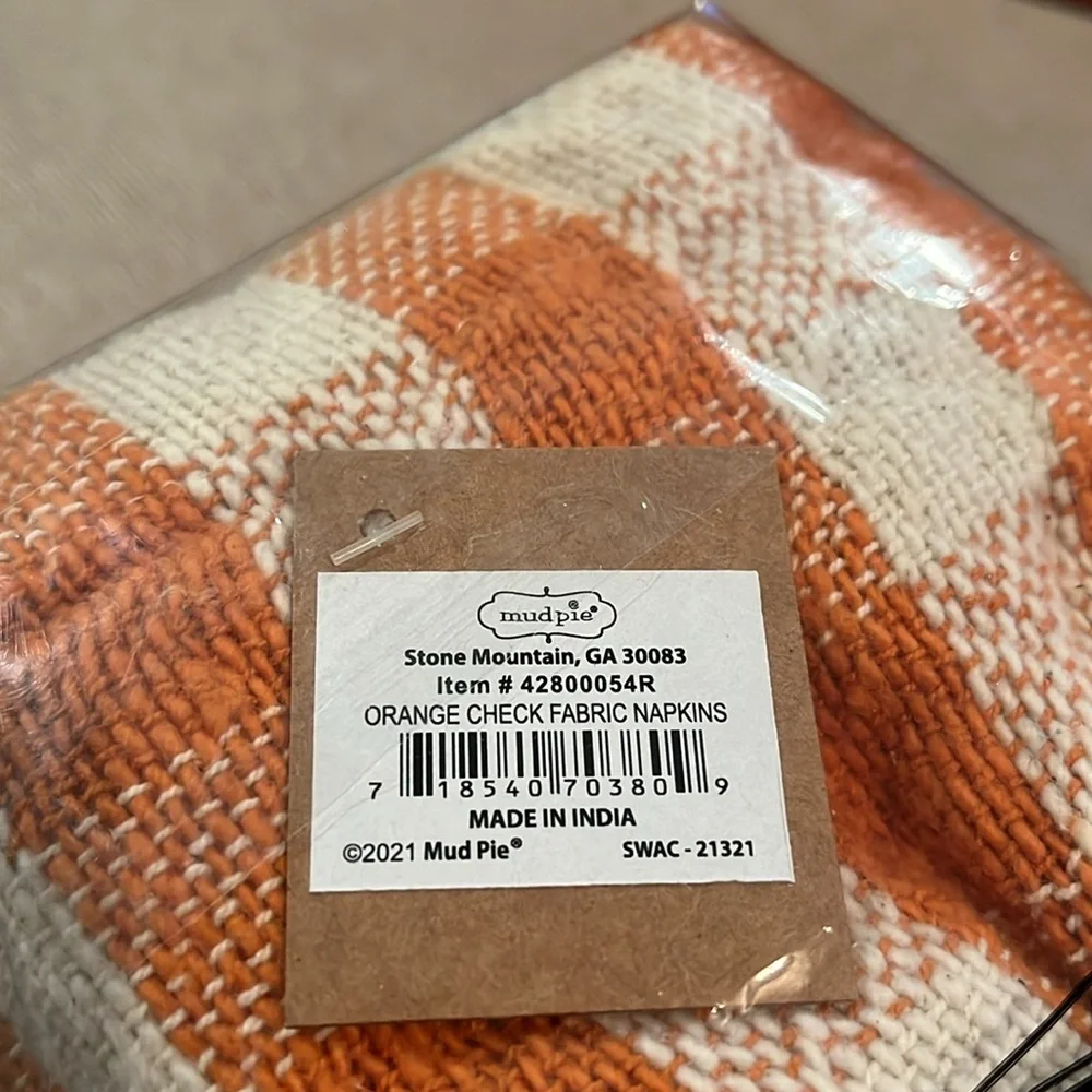 Mud Pie plaid napkin